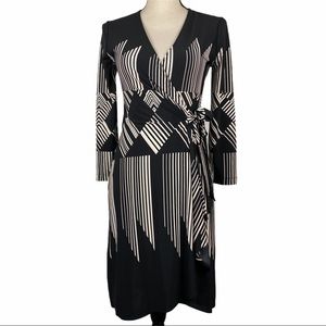 BCBGMAXAZRIA Adele Wrap Dress  Geometric